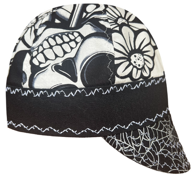 Graffiti Black & White Hybrid Welders Cap Sizes 6 7/8-7 1/4