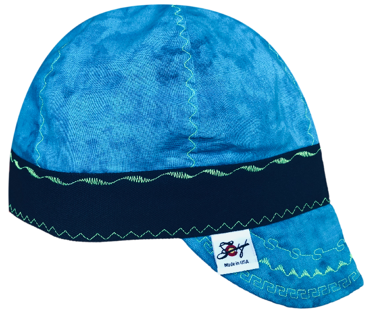 "CloudWander" Bright Blue 7 1/8 Lined Hybrid Welders Cap