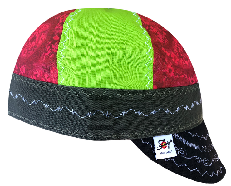 Neon & Red Mixed Panel Size 7 1/2 Hybrid Welding Cap