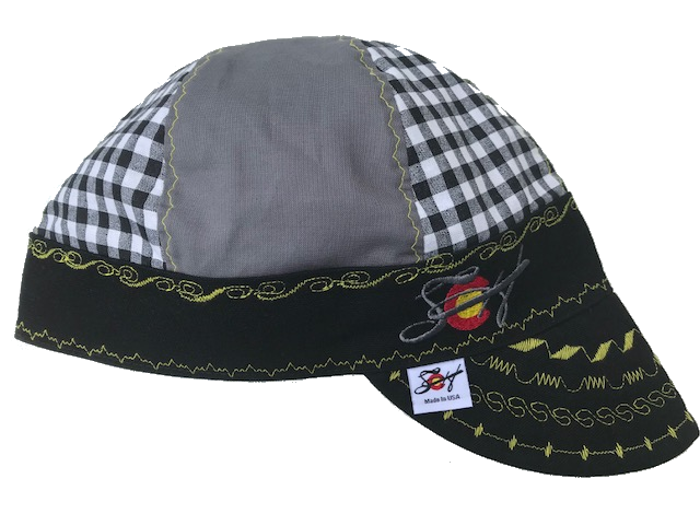 Black & Yellow Checkered Mixed Panel Hybrid Welding Cap