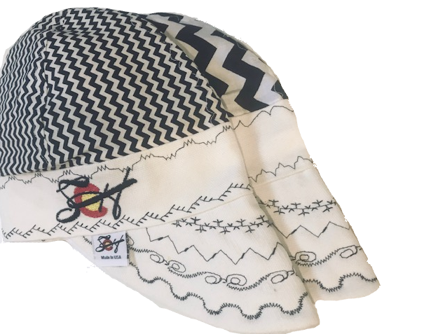 Navy Blue Chevron Size 7 1/2 Hybrid Welding Cap